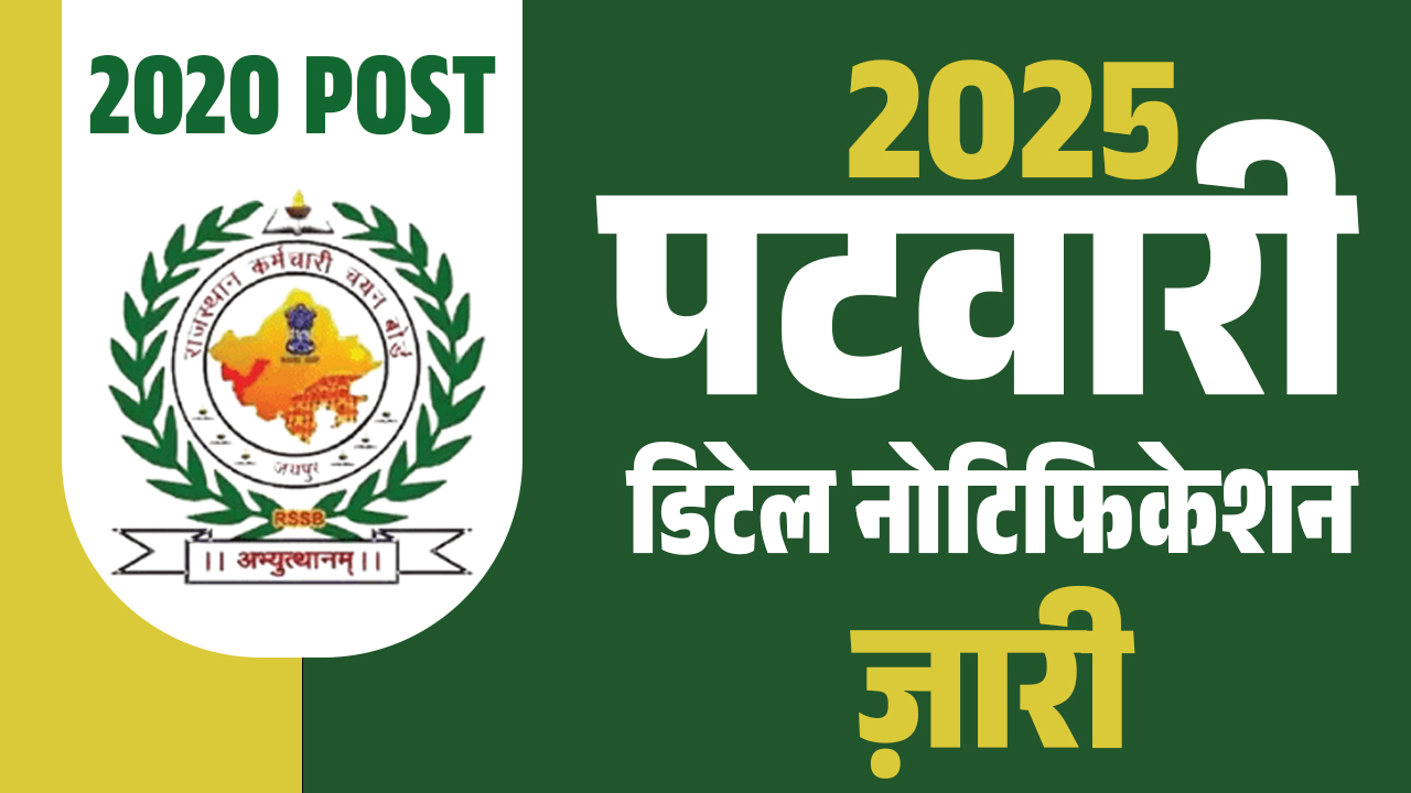RSMSSB Patwari Recruitment 2025