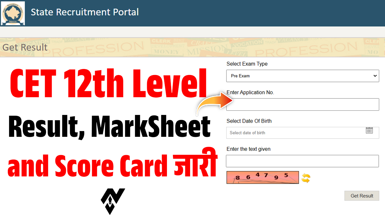 Rajasthan RSMSSB CET 12th Level Result with Mark Sheet and Score Card